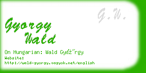 gyorgy wald business card